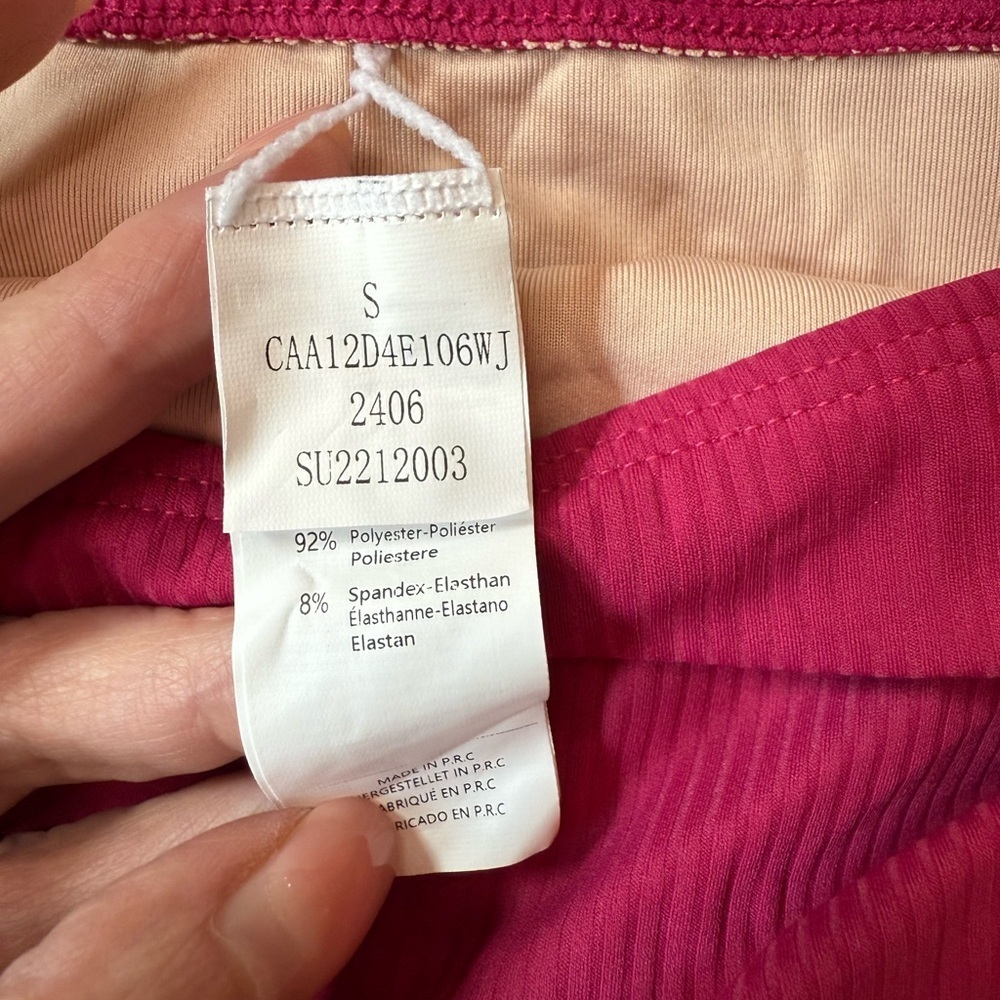 Cupshe Maroon Burgundy Keyhole Two Piece Twist Top High Cut Bottoms Tankini SM - Picture 8 of 8